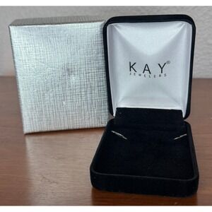 Kay Jewelers Black Velvet Necklace Earring Jewelry Box Clamshell W/ Silver Box